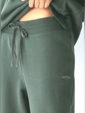 Aritzia Olive green Sweatpants sweatfleece coat fleece perfect fit xs frankie